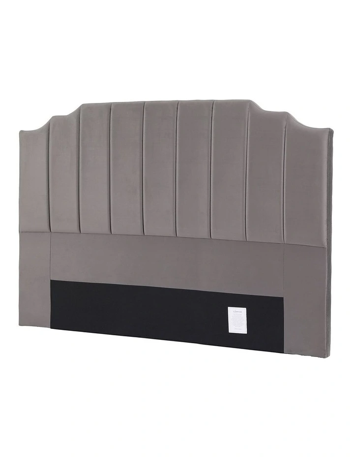 Artiss Bed Head Headboard King Velvet 183CM - Grey image 1