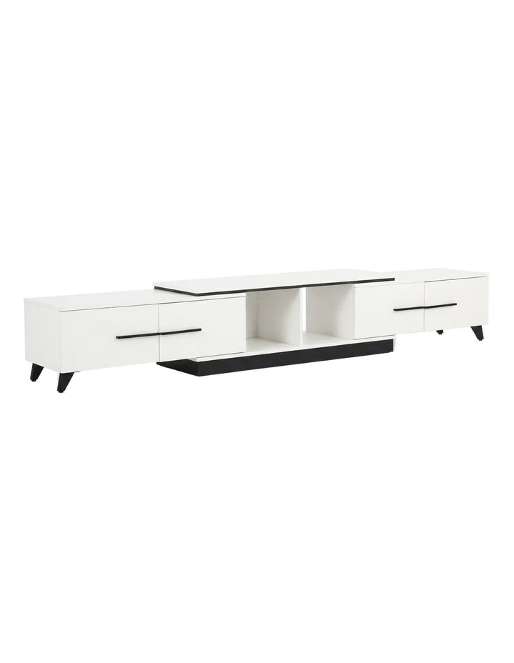 Artiss Extendable TV Cabinet Entertainment Unit Stand White image 1