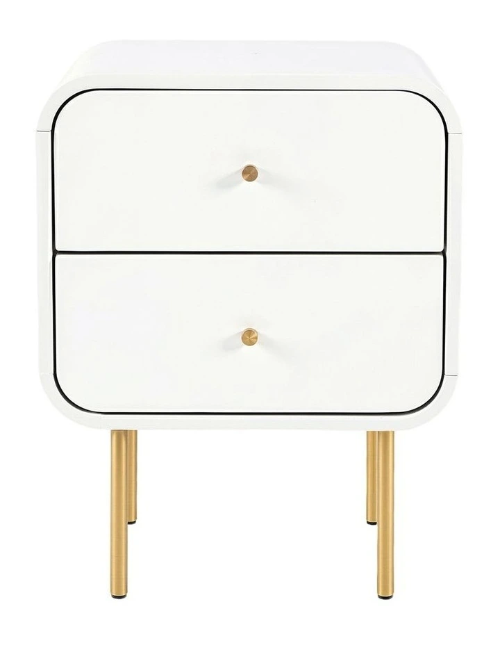 Artiss Bedside Table 2 Drawers Side End Table Nightstand White image 3