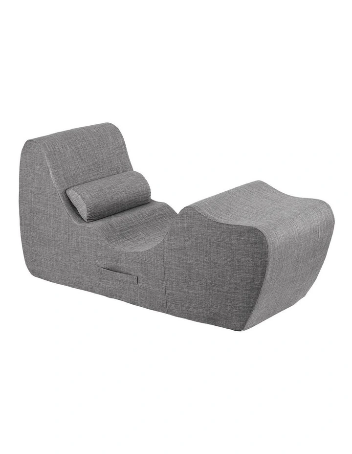 Artiss Chaise Lounge Chair Ergonomic S-Curve Floor Lounger Boneless Lounge Chairs Grey image 1