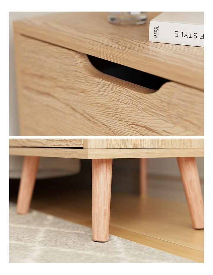 Artiss 2 x Bedside Table 2 Drawers - BODEN Pine image 7