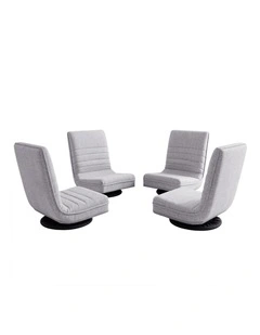 Artiss 4PCS Swivel Floor Chair 360 Adjustable Foldable Lounge Seat Floor Sofa Chair Grey