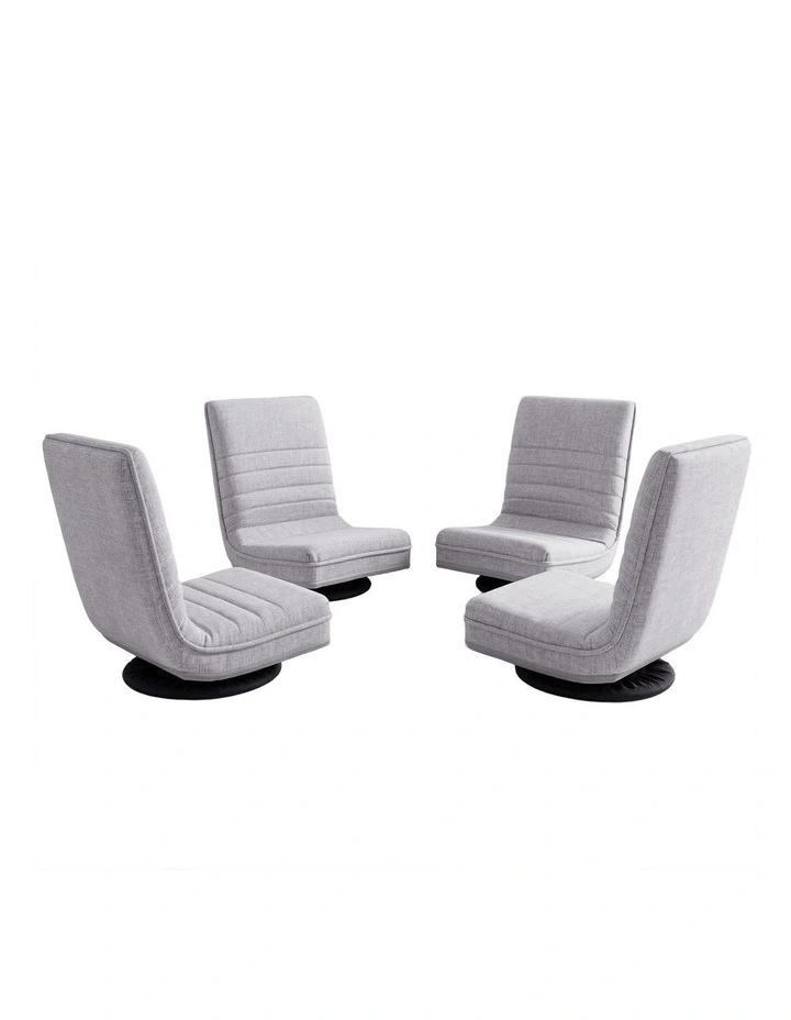 Artiss 4PCS Swivel Floor Chair 360 Adjustable Foldable Lounge Seat Floor Sofa Chair Grey image 1