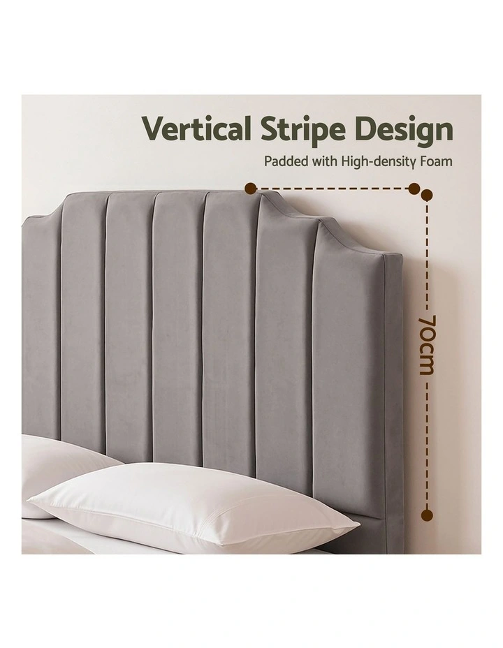 Artiss Bed Head Headboard Queen Velvet 153CM - Grey image 6