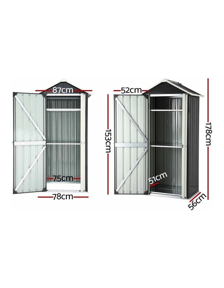 Gardeon Outdoor Storage Cabinet Garden Shed Steel Tool Lockable Cupboard Adjustable Shelves image 2