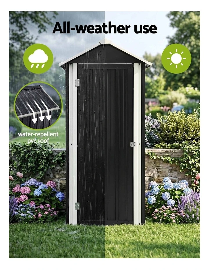 Gardeon Outdoor Storage Cabinet Garden Shed Steel Tool Lockable Cupboard Adjustable Shelves image 5