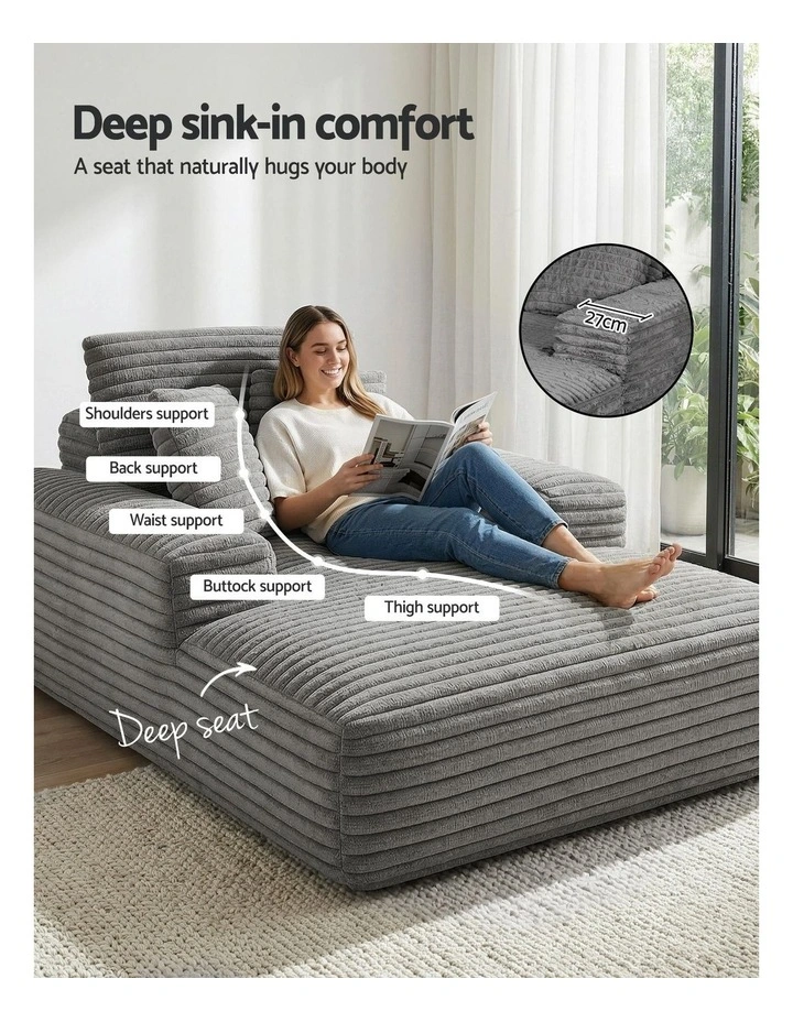 Artiss Sofa Bed Lounge Chair Recliner Couch Reading Chairs Sleeper Cloud Sofas image 5
