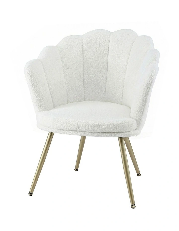 Artiss Armchair Teddy Fleece White Callista image 1