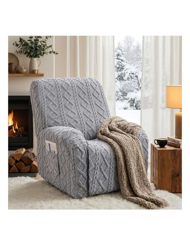 Artiss Recliner Chair Covers with Storage Side Pockets Grey image 3