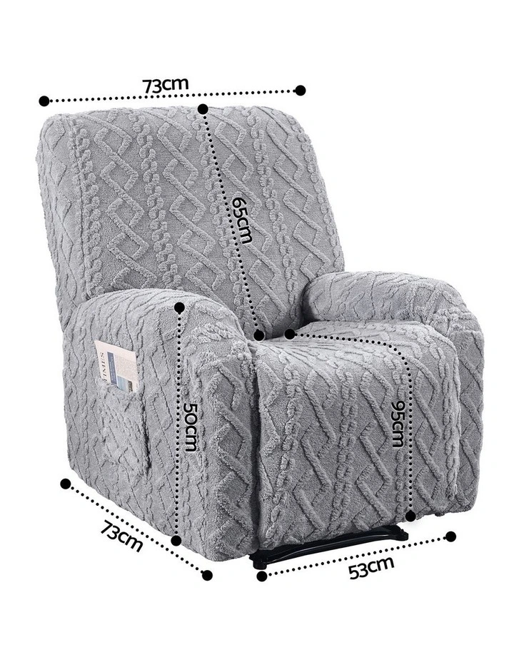 Artiss Recliner Chair Covers with Storage Side Pockets Grey image 4