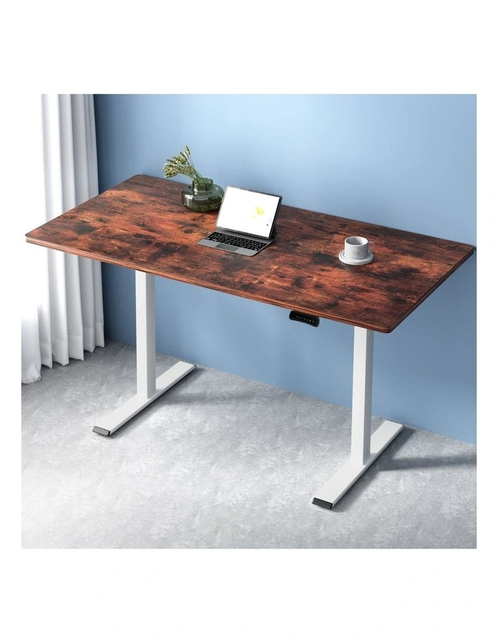 Artiss Standing Desk Motorised Dual Motor 140CM Rustic Brwon image 3