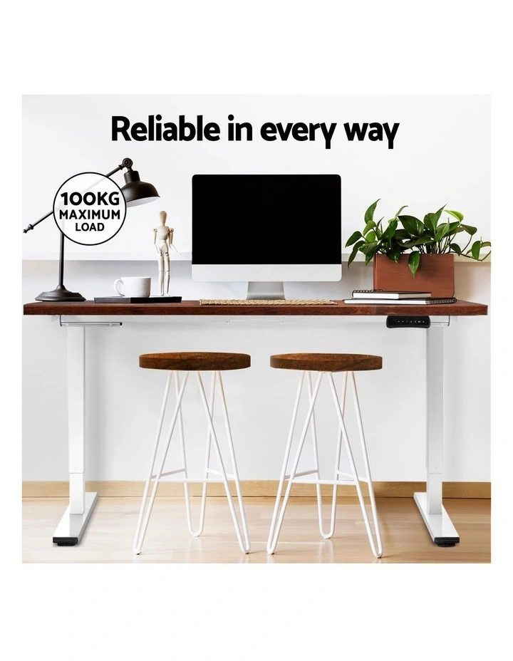 Artiss Standing Desk Motorised Dual Motor 140CM Rustic Brwon image 7