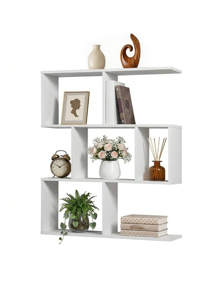 Artiss Floating Wall Shelf Bookshelf 3-Tier Display Storage Organiser White image 1