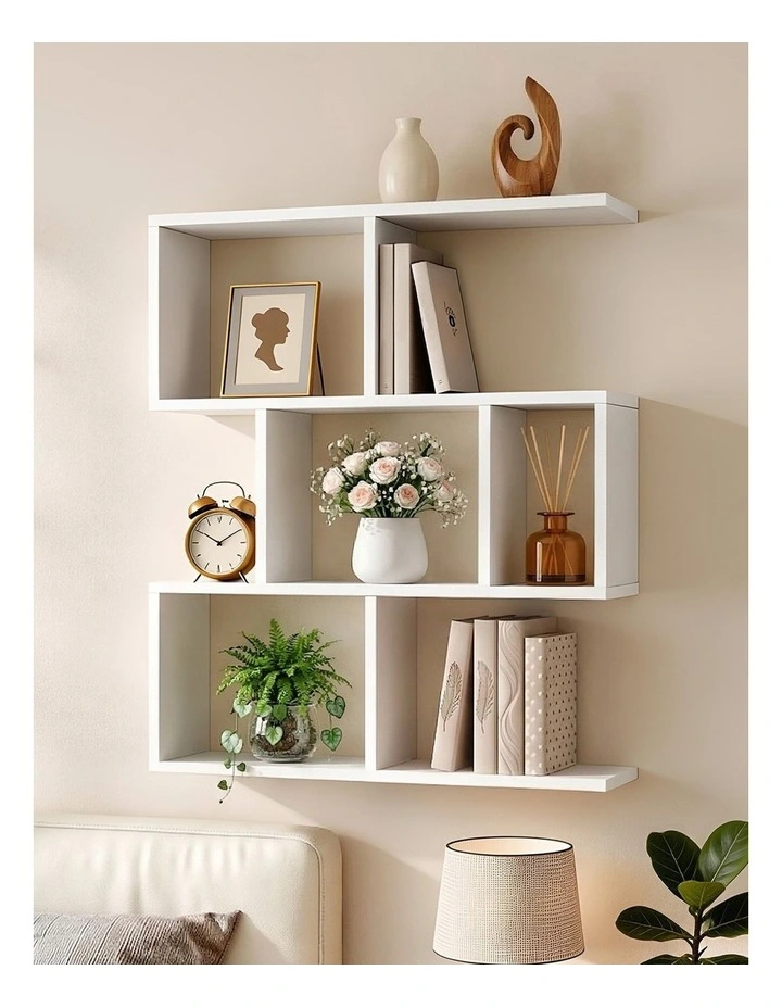 Artiss Floating Wall Shelf Bookshelf 3-Tier Display Storage Organiser White image 4