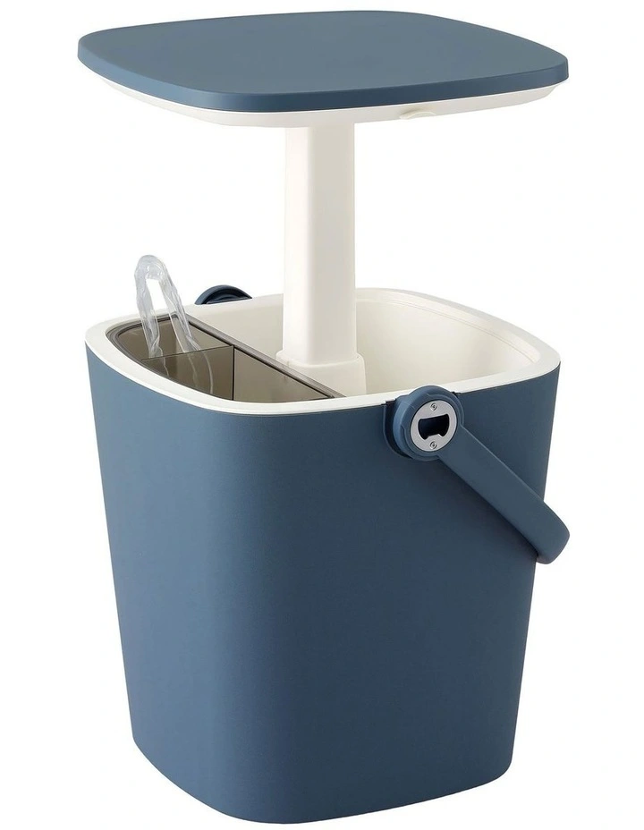 Gardeon 2-in-1 Outdoor Bar Table Portable Ice Bucket Cooler 15L Tong Blue image 1