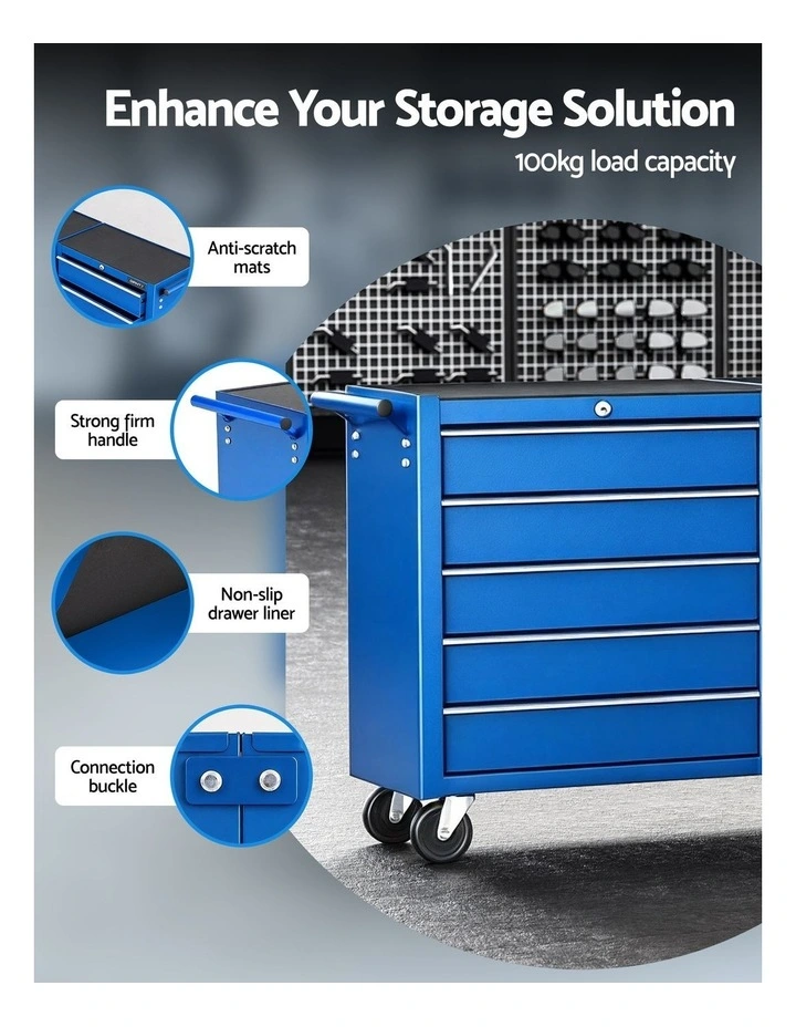 Giantz Tool Chest Trolley 10 Drawers Toolbox Storage Blue image 5