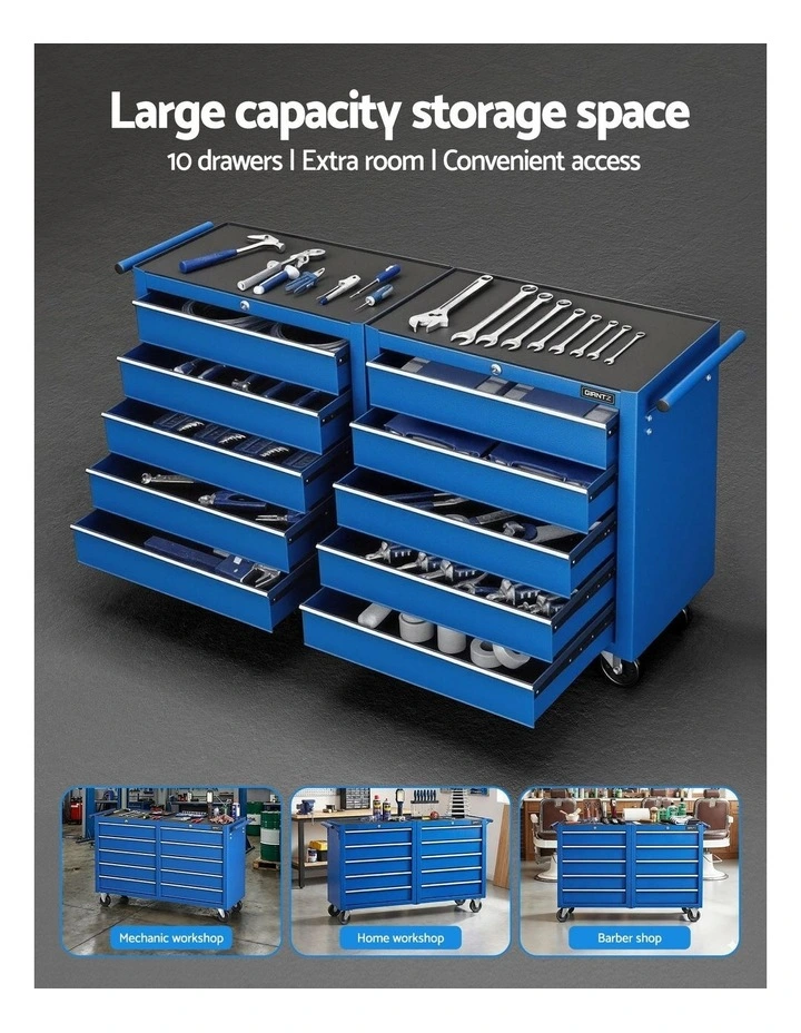 Giantz Tool Chest Trolley 10 Drawers Toolbox Storage Blue image 7