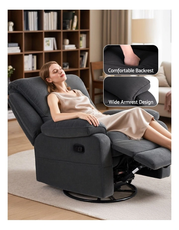 Artiss Rocking Recliner Chair 360 Swivel Massage Heated Reclining Chairs image 7