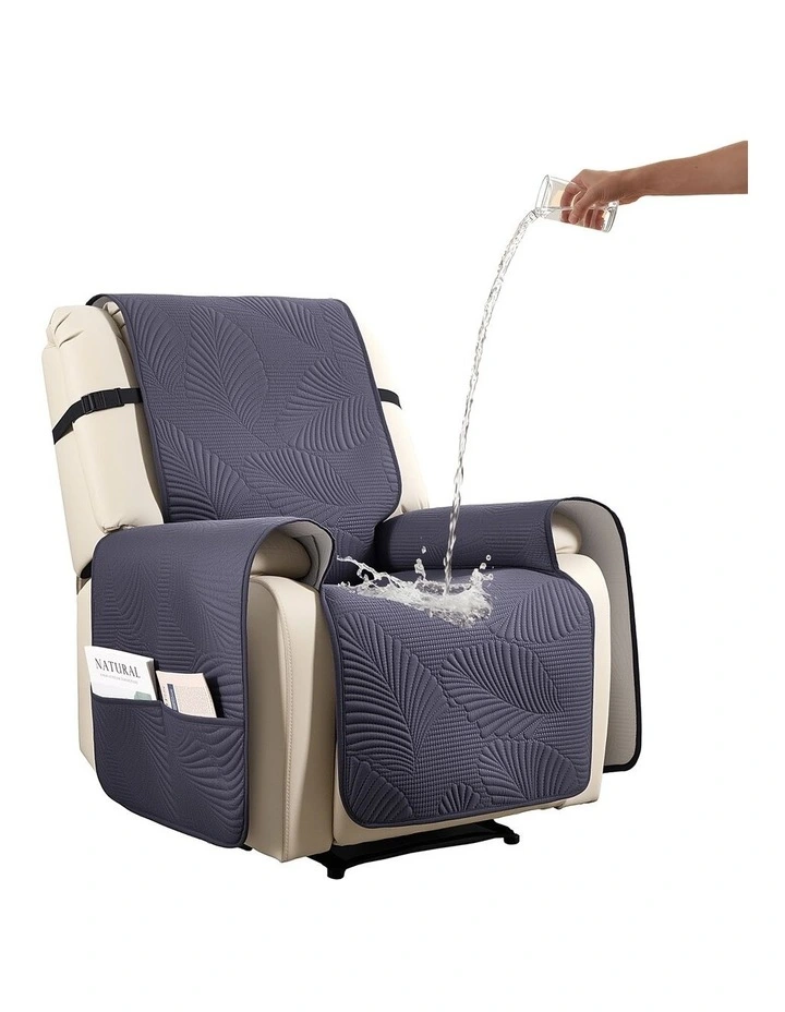 Artiss Quilted Recliner Chair Covers 100% Waterproof Recliner Slipcovers in Grey image 1