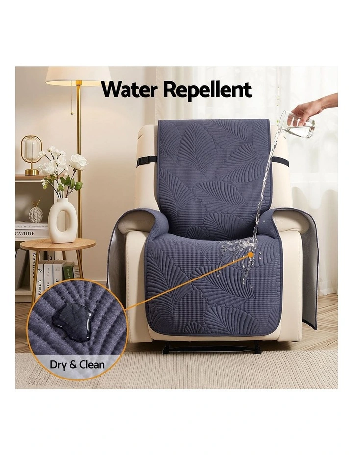 Artiss Quilted Recliner Chair Covers 100% Waterproof Recliner Slipcovers in Grey image 7