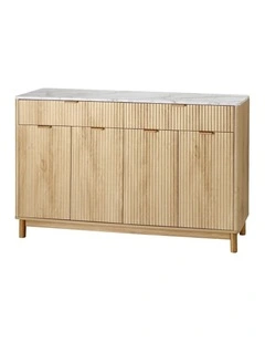 Artiss Buffet Sideboard Cabinet Kitchen Storage Cupboard Marble 2 Drawers Pine