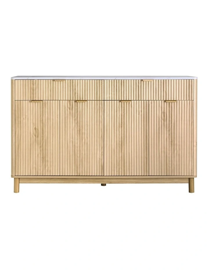 Artiss Buffet Sideboard Cabinet Kitchen Storage Cupboard Marble 2 Drawers Pine image 3