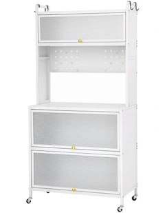 Artiss Kitchen Cabinet Storage Shelves Pegboard Cupboard Sideboard 80CMX164CM