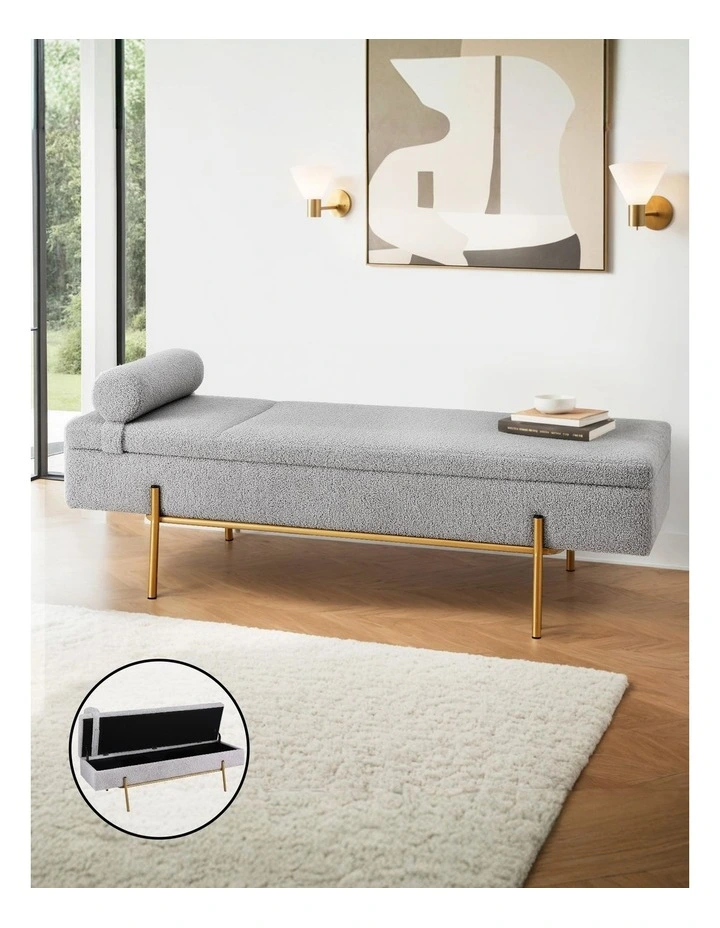 Artiss Storage Ottoman Bed 140cm Pillow Foot Stool image 3