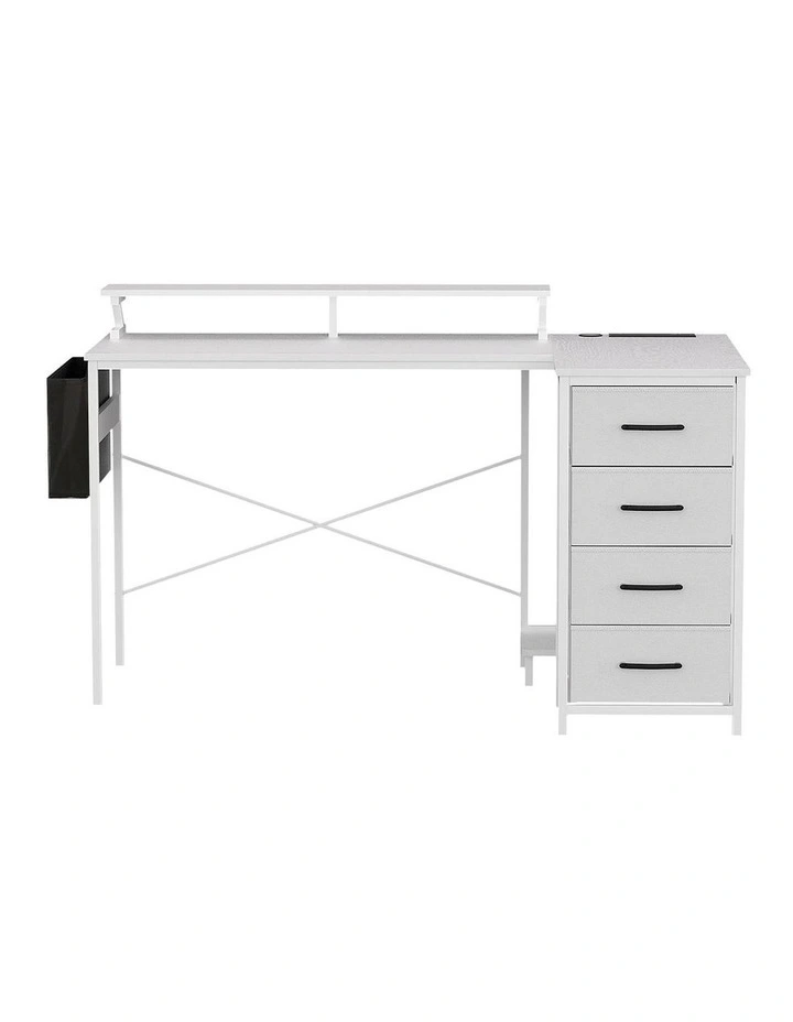 Artiss 140cm L Shaped Gaming Desk Computer Desk with LED Lights & Power Outlets image 3