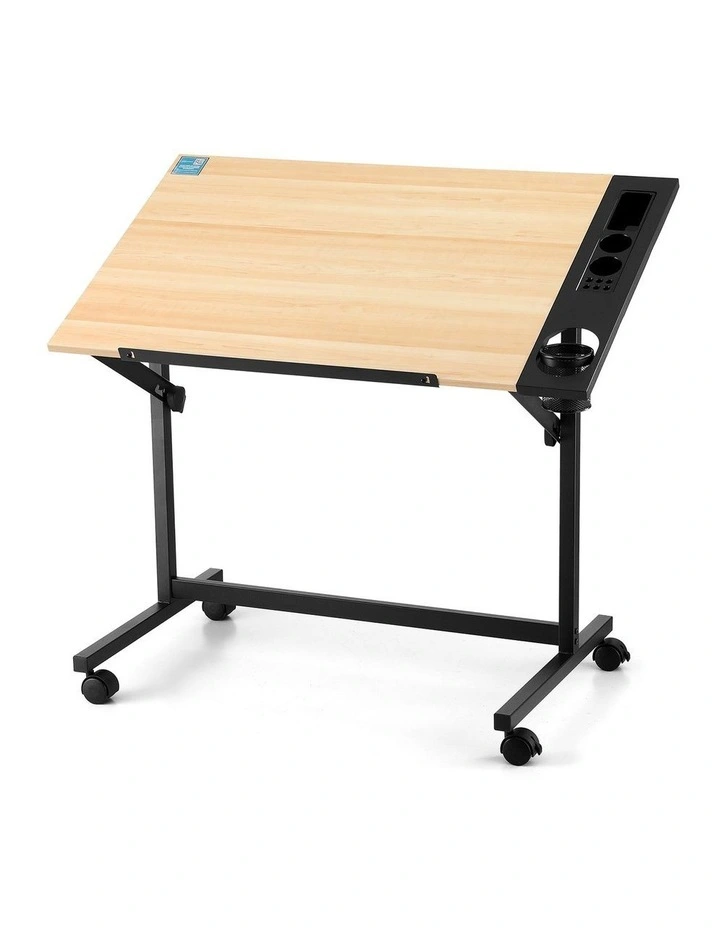 Artiss Drafting Table Drawing Desk Art Desk Multi-Functional Craft Drawing Table Oak image 1