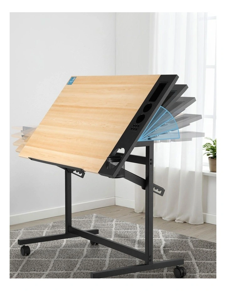 Artiss Drafting Table Drawing Desk Art Desk Multi-Functional Craft Drawing Table Oak image 5