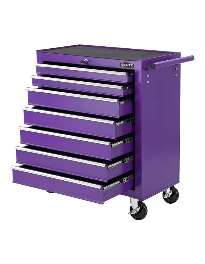 Giantz 7-Drawer Tool Chest Trolley Cabinet Toolbox Heavy Duty Garage Storage Organiser Purple image 1