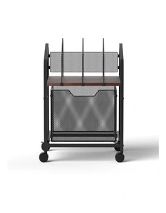 Artiss Mobile File Cabinet Rolling with Locking Wheels Wood Top Compact Storage Organiser Black