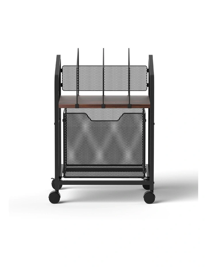 Artiss Mobile File Cabinet Rolling with Locking Wheels Wood Top Compact Storage Organiser Black image 1