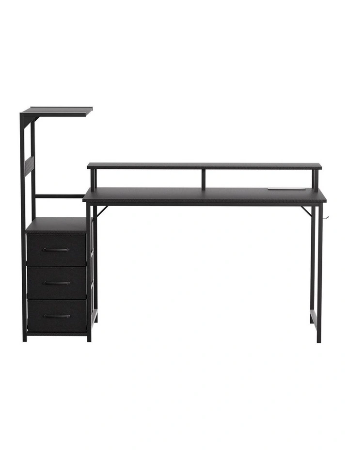 Artiss 145cm L Shaped Gaming Desk Computer Desk with LED Lights & Power Outlets image 3