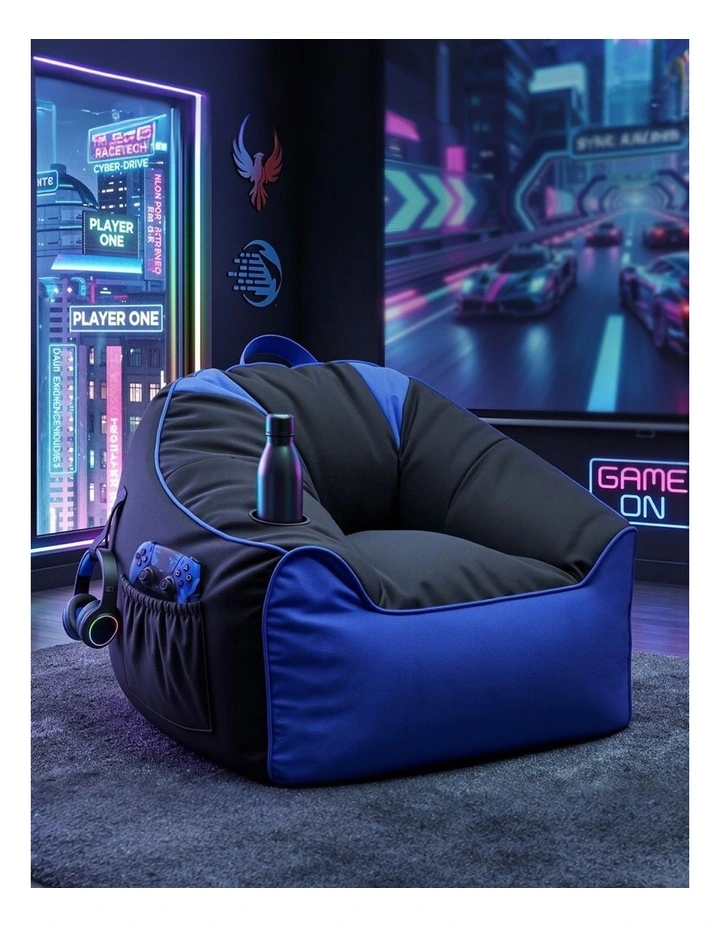 Artiss Gaming Bean Bag Chair Cover No Filler Splash-Proof with Side Pockets image 3