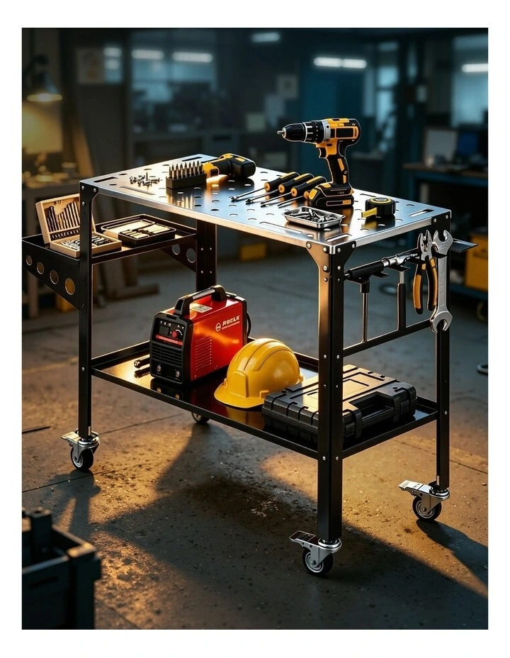 Giantz Welding Table Cart with Tool Storage 130KG Capacity Mobile Workstation image 3