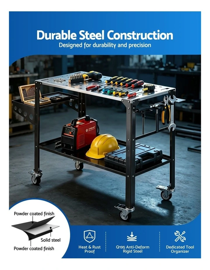 Giantz Welding Table Cart with Tool Storage 130KG Capacity Mobile Workstation image 5