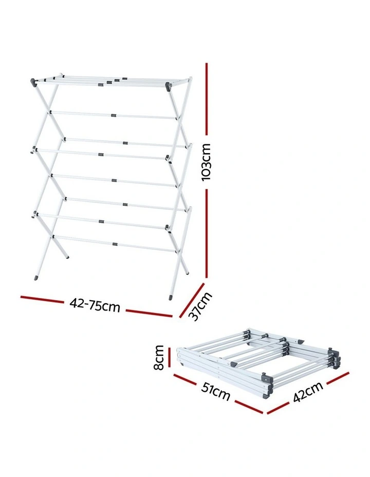 Artiss Clothes Rack Foldable Airer Drying Rack Portable No Assembly Required image 4