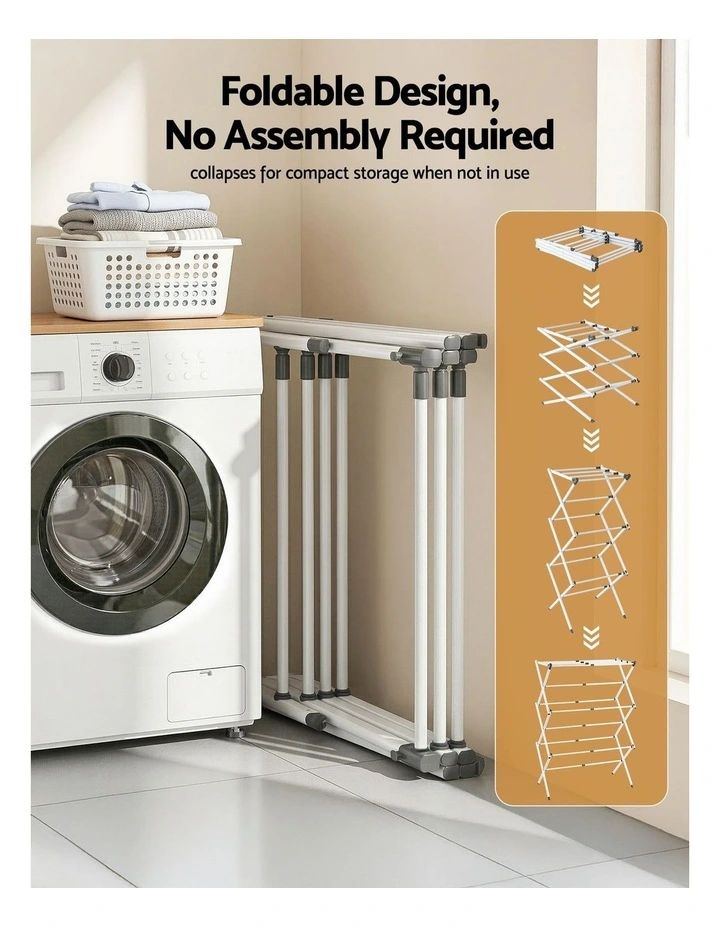 Artiss Clothes Rack Foldable Airer Drying Rack Portable No Assembly Required image 5