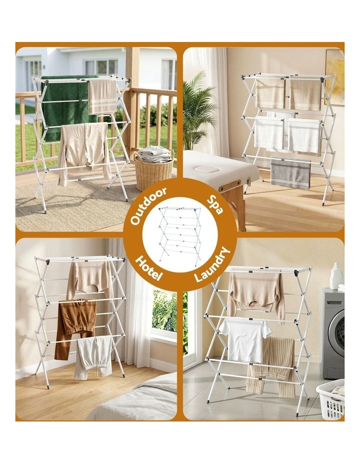 Artiss Clothes Rack Foldable Airer Drying Rack Portable No Assembly Required image 7