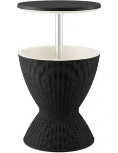 Gardeon Outdoor Bar Table Portable Ice Bucket Cooler 30L Adjustable Top Black