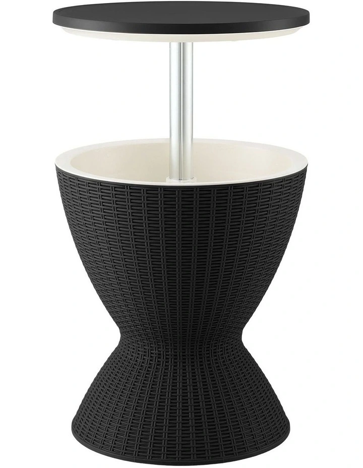 Gardeon Outdoor Bar Table Portable Ice Bucket Cooler 30L Adjustable Top Black image 1