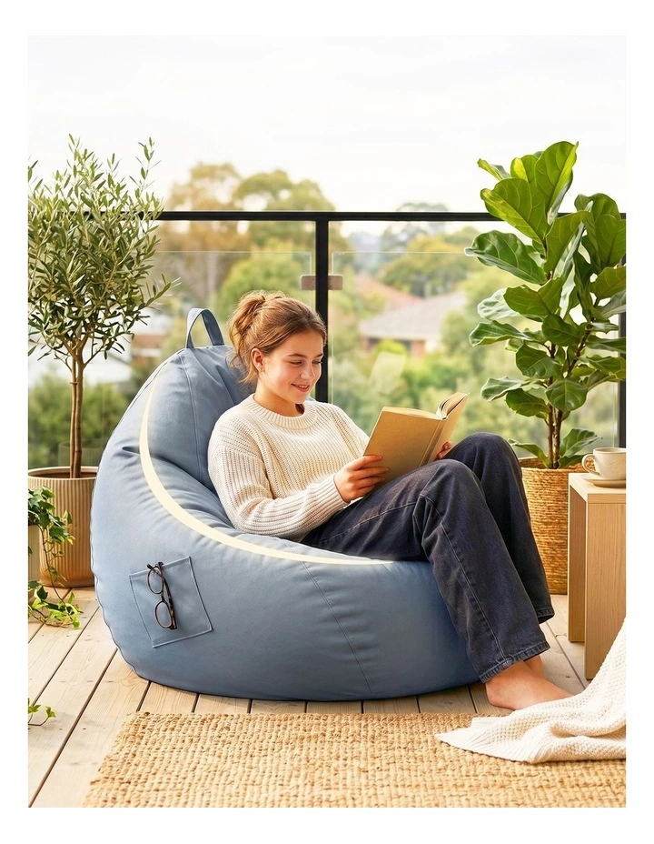 Artiss Outdoor Splash-Proof Bean Bag Chair Cover No Filler Grey image 7