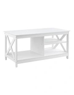 Artiss Coffee Table Storage Shelf White