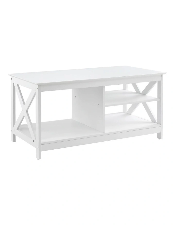 Artiss Coffee Table Storage Shelf White image 1