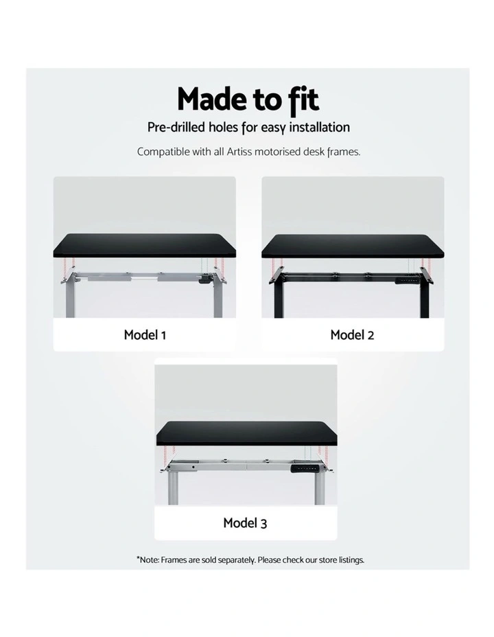 Artiss Standing Desk Top Black 140CM image 7
