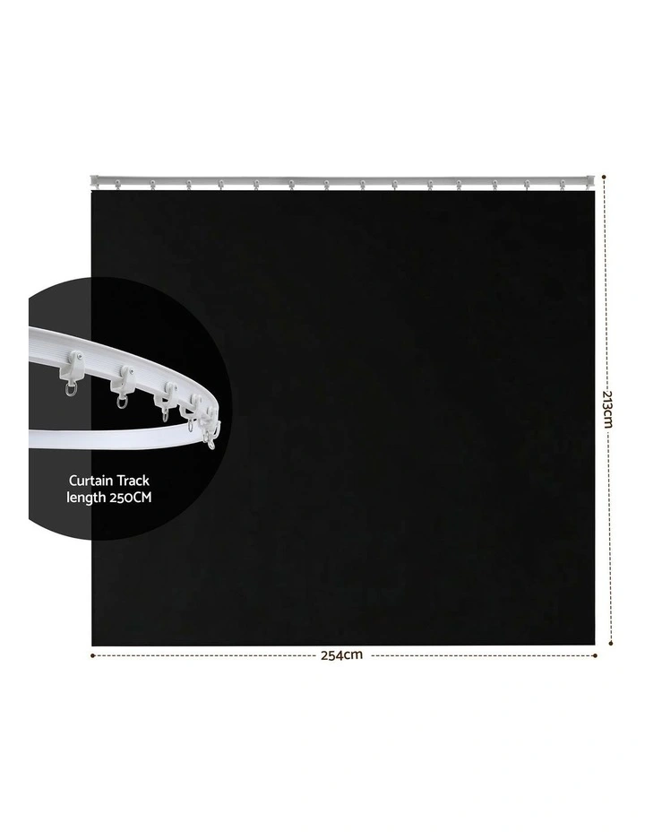 Artiss Room Divider Curtain Ceiling Mounted Track Sets Flexible Black image 4