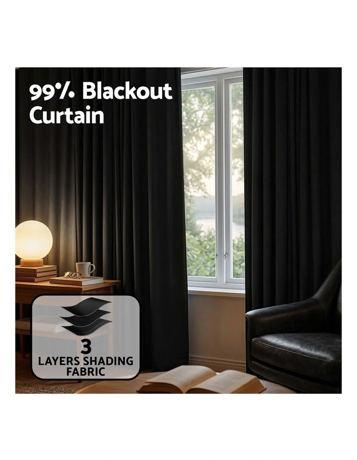 Artiss Room Divider Curtain Ceiling Mounted Track Sets Flexible Black image 6