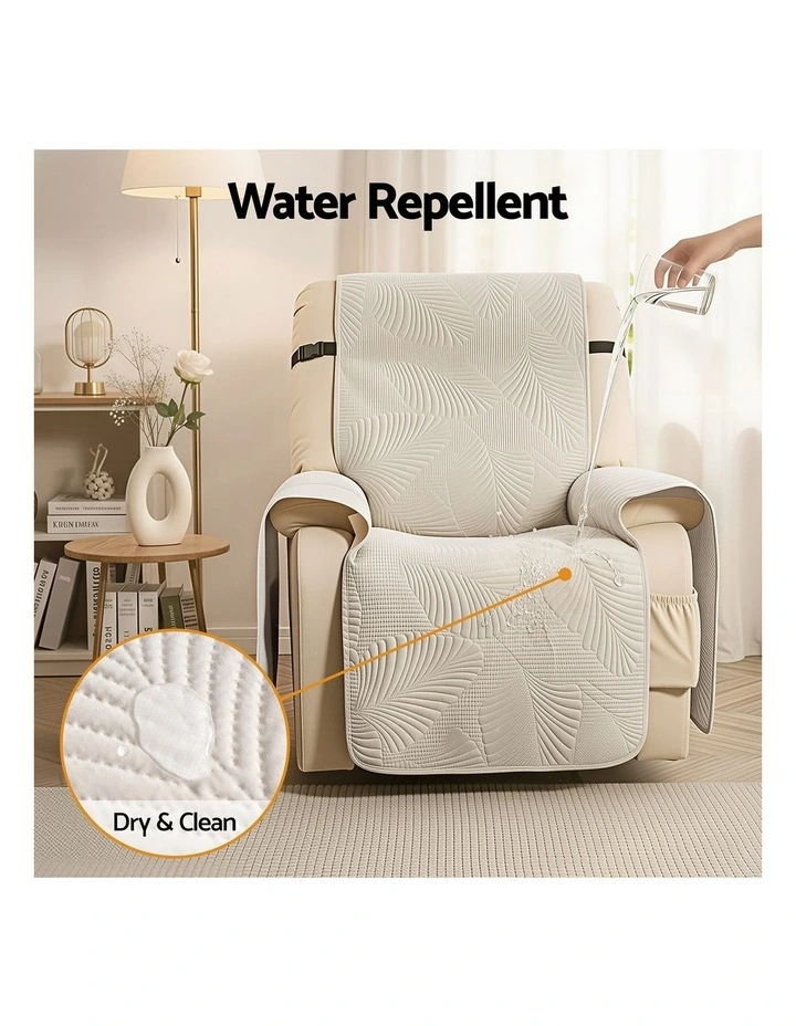 Artiss Quilted Recliner Chair Covers 100% Waterproof Recliner Slipcovers image 4